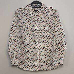 Talbots Multicolor Heart Button-Down Shirt